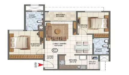 L&T Thanisandra Apartment 4 BHK Floor Plan image by L&T Realty located at Thanisandra, Bangalore Karnataka