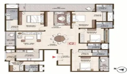 L&T Thanisandra Apartment 5 BHK Floor Plan image by L&T Realty located at Thanisandra, Bangalore Karnataka