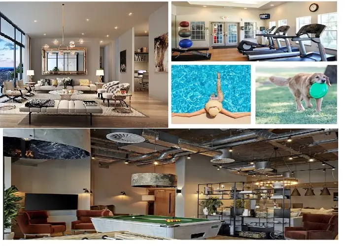L&T Thanisandra Apartment amenities collage by L&T Realty located at Thanisandra, Bangalore Karnataka